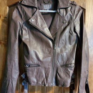 Tinley Road genuine leather moto jacket size small